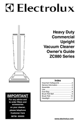Electrolux ZC880 Series Owner's Manual