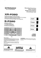 Pioneer XR-P320 Operating Instructions Manual