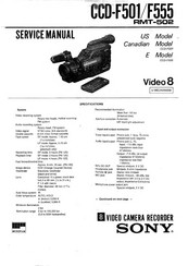 Sony Video8 CCD-F501 Service Manual