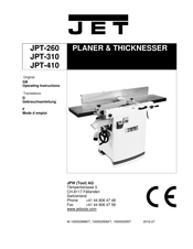 Jet JPT-310 Operating Instructions Manual