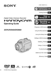 Sony HANDYCAM DCR-DVD405 Operating Manual