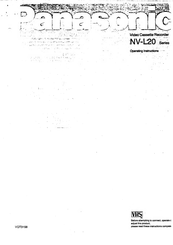 Panasonic NV-L20 Series Operating Instructions Manual