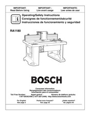 Bosch RA1180 Operating/Safety Instructions Manual