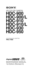 Sony Digital HDVS HDC-900 Maintenance Manual