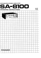Pioneer SA-8100 Operating Instructions Manual