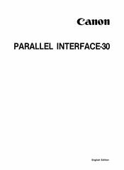Canon PARALLEL INTERFACE-30 Manual