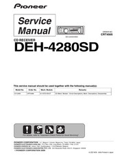 Pioneer DEH-4280SD Service Manual