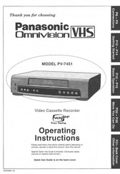 Panasonic Omnivision PV-7451 Operating Instructions Manual
