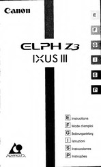 Canon ELPH Z3 IXUS III Instructions Manual