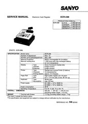 Sanyo ECR-238 Service Manual