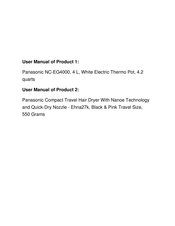 Panasonic nanoe EH-NA27 Operating Instructions Manual