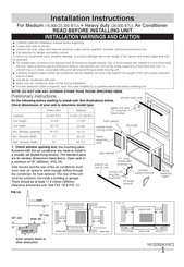 Frigidaire FHWW184WE2 Installation Instructions Manual