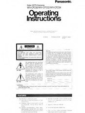 Panasonic WVCP234 - COLOR CAMERA Operating Instructions Manual