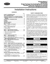 Carrier WeatherMaker 48A7E 027 Installation Instructions Manual