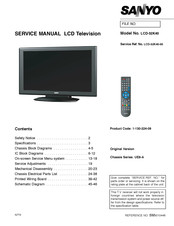 Sanyo LCD-32K40 Service Manual