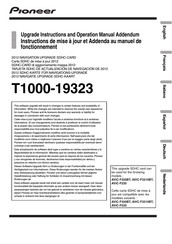 Pioneer T1000-19323 Upgrade Instructions And  Operation Manual Addendum