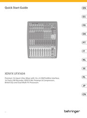 Behringer Xenyx UFX1604 Quick Start Manual