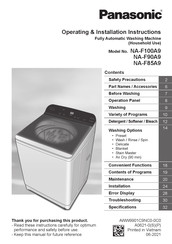Panasonic NA-F100A9 Operating & Installation Instructions Manual