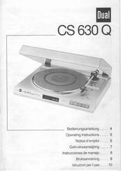 Dual CS 630 Q Operating Instructions Manual