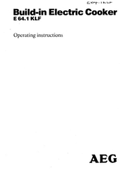 AEG E 64.1 KLF Operating Instructions Manual