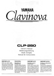 Yamaha Clavinova CLP-250 Owner's Manual