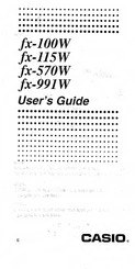 Casio FX-100W User Manual