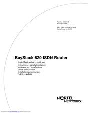 Nortel BayStack 820 Installation Instructions Manual