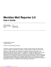 Nortel Meridian Mail User Manual