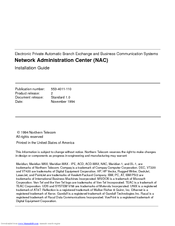 Northern Telecom NAC Installation Manual