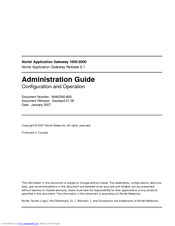 Nortel 1000 Administration Manual
