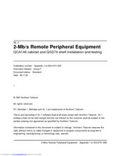 Northern Telecom QSD74 Installation And Testing Instructions