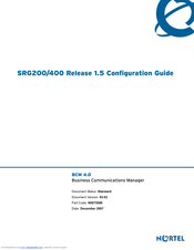 Nortel SRG200 Configuration Manual