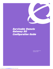 Nortel SRG50 Configuration Manual