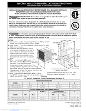 Electrolux EW27EW65GW - 27in Double Wall Oven Installation Instructions Manual