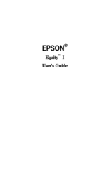 Epson Equity I User Manual
