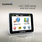 Garmin nuvi 2200T Quick Start Manual