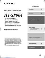 Onkyo HT-SP904 Instruction Manual