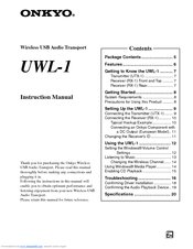 Onkyo UWL-1 Instruction Manual