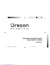Oregon Scientific BAR321HGA User Manual