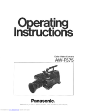 Panasonic AWF575 - COLOR CAMERA Operating Instructions Manual