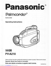 Panasonic PVA218D - VHS-C CAMCORDER User Manual