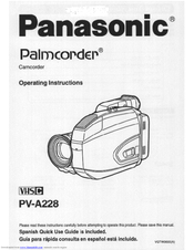 Panasonic Palmcorder PV-A228 User Manual