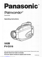 Panasonic Palmcorder PV-D318 User Manual