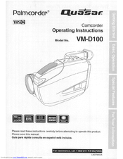 Quasar Palmcorder VM-D100 User Manual
