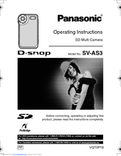 Panasonic D-Snap SV-AS3 Operating Instructions Manual