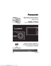 Panasonic DMCFX50K - Lumix Digital Camera Operating Instructions Manual
