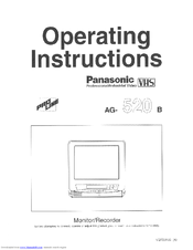 Panasonic AG520B - MONITOR - VCR COMBO Operating Instructions Manual