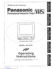 Panasonic AG527C - COMBINATION VCR Operating Instructions Manual
