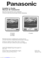 Panasonic CT-2720H Installer's Manual