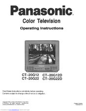 Panasonic CT-20G12 Operating Instructions Manual